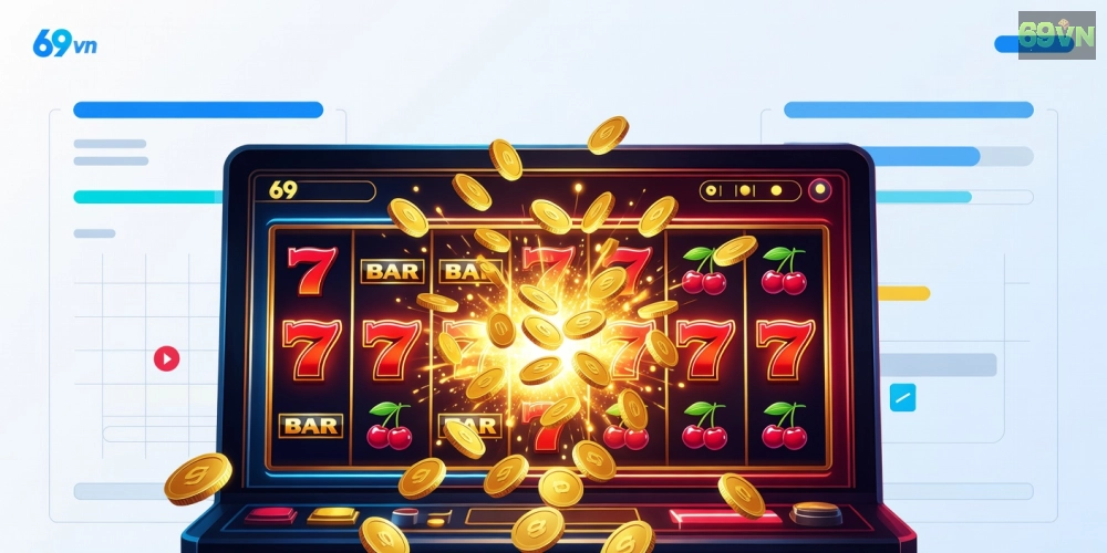 Minh họa khái niệm nổ hũ uy tín trên nền tảng 69vn với jackpot hấp dẫn